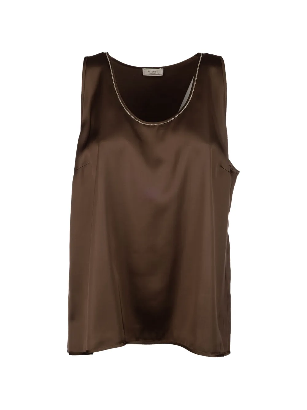 Peserico embellished satin top - Marrone