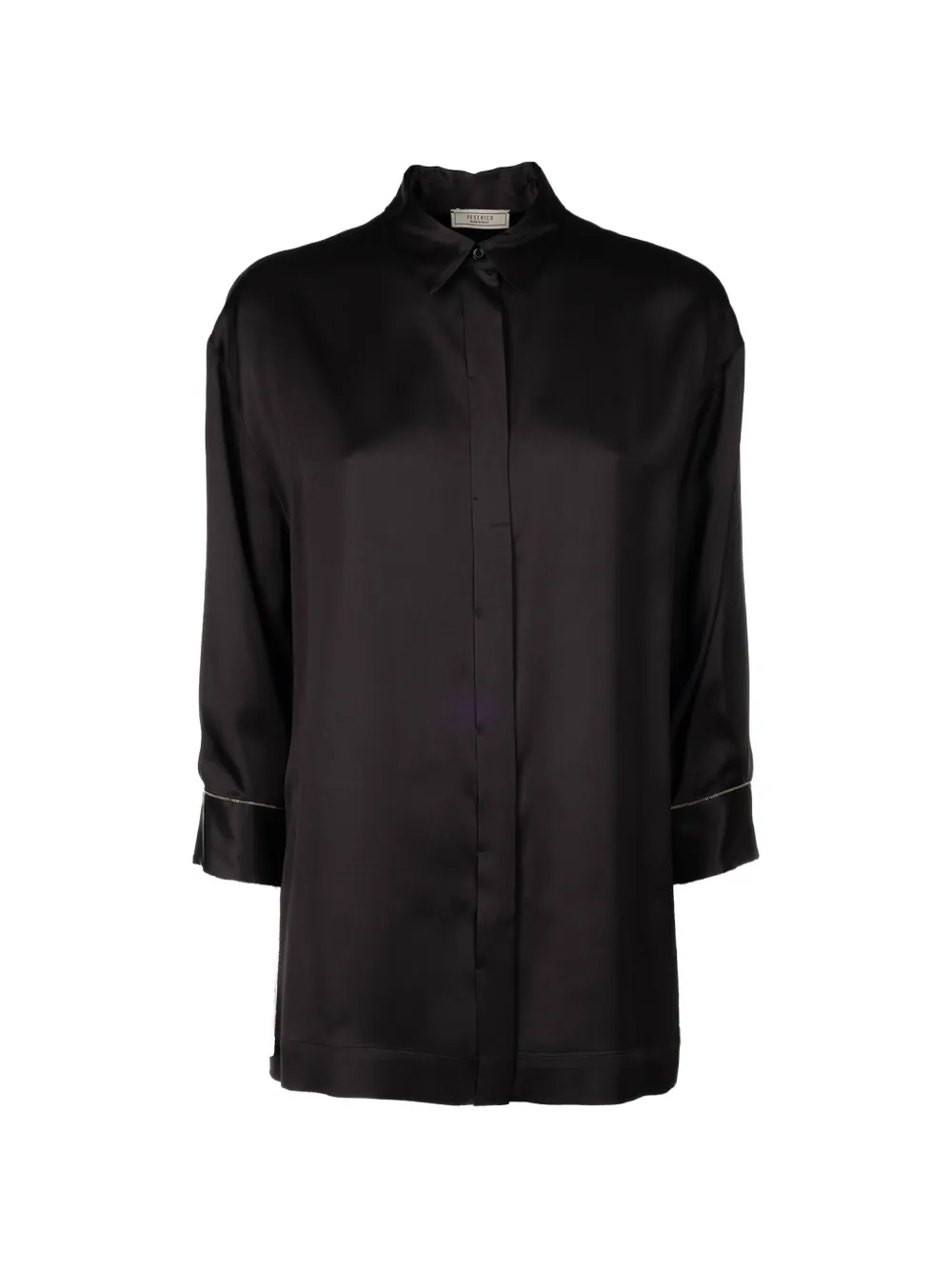 Peserico embellished satin shirt - Blu