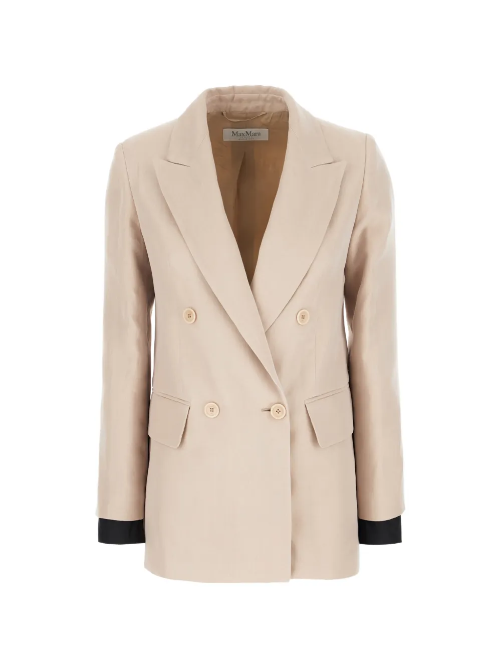 Max Mara double-breasted peak-lapel blazer - Toni neutri