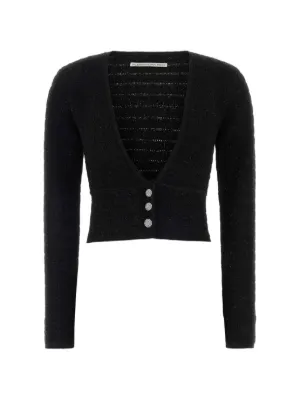 Ermanno Scervino lace-trimmed Ribbed Cardigan | Black | FARFETCH