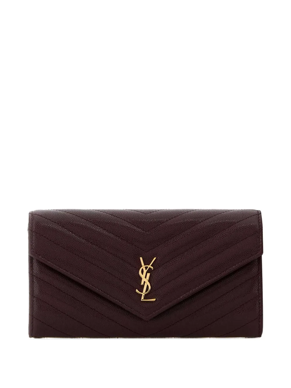 Saint Laurent Cassandre chevron-quilted wallet - Rot