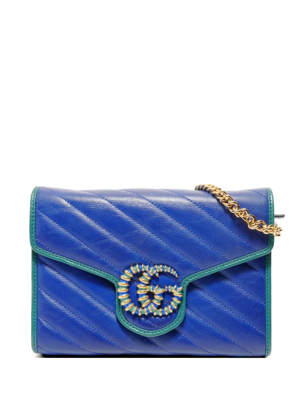 Gucci Pre-Owned 2010s marmont chain shoulder bag - Blu