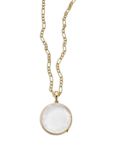 Loquet large Locket and Figaro chain necklace set 