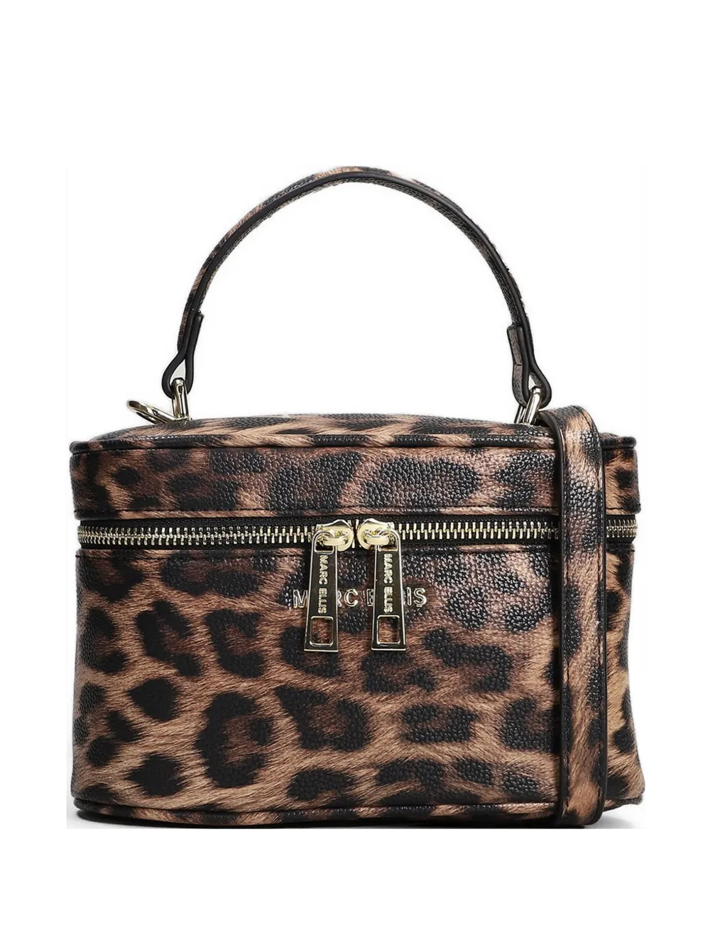 Marc Ellis Taylor Leo Schultertasche mit Leopardenmuster - Braun