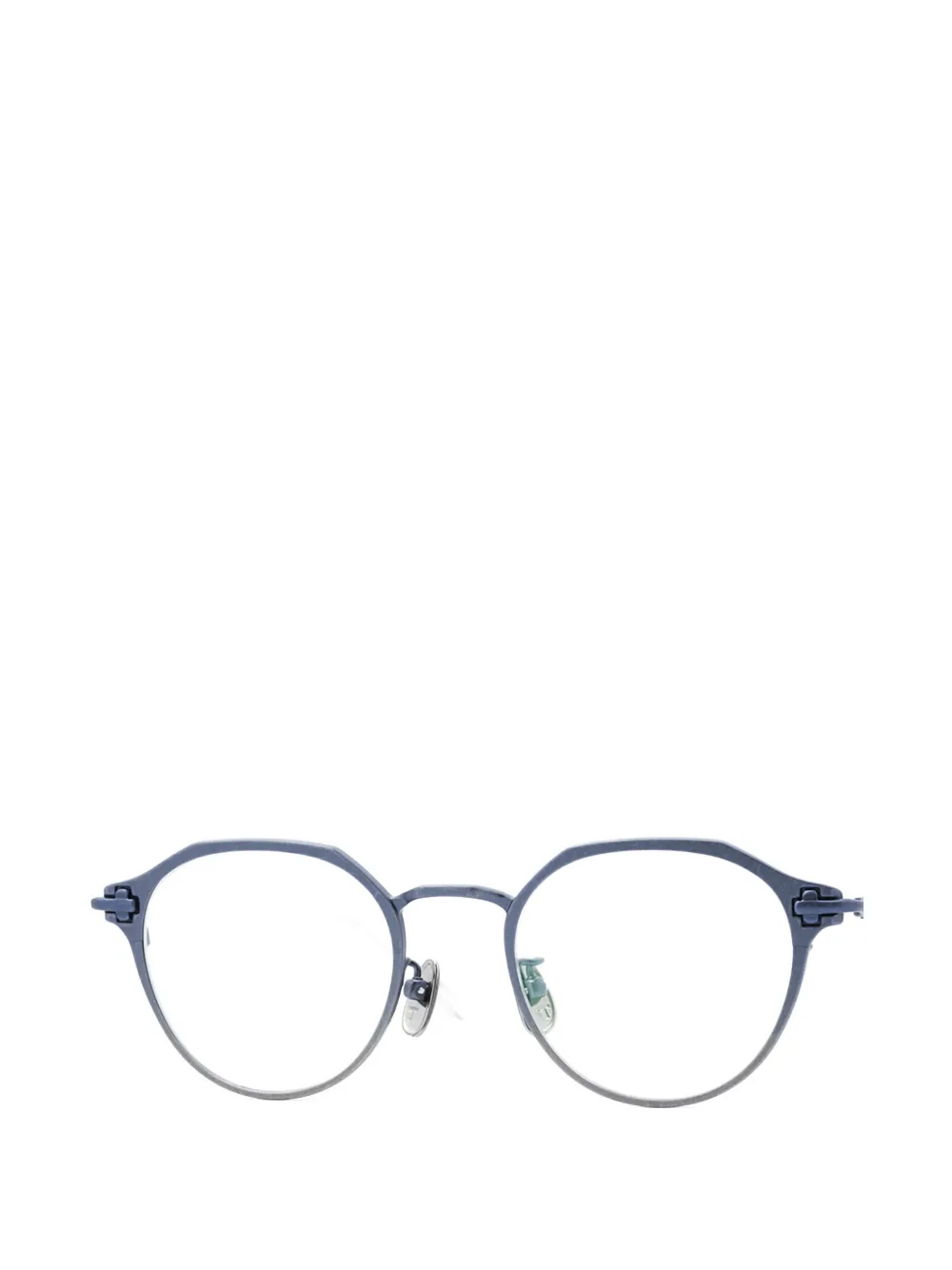 TAYLOR WITH RESPECT Bacchus geometric-frame glasses - Blu