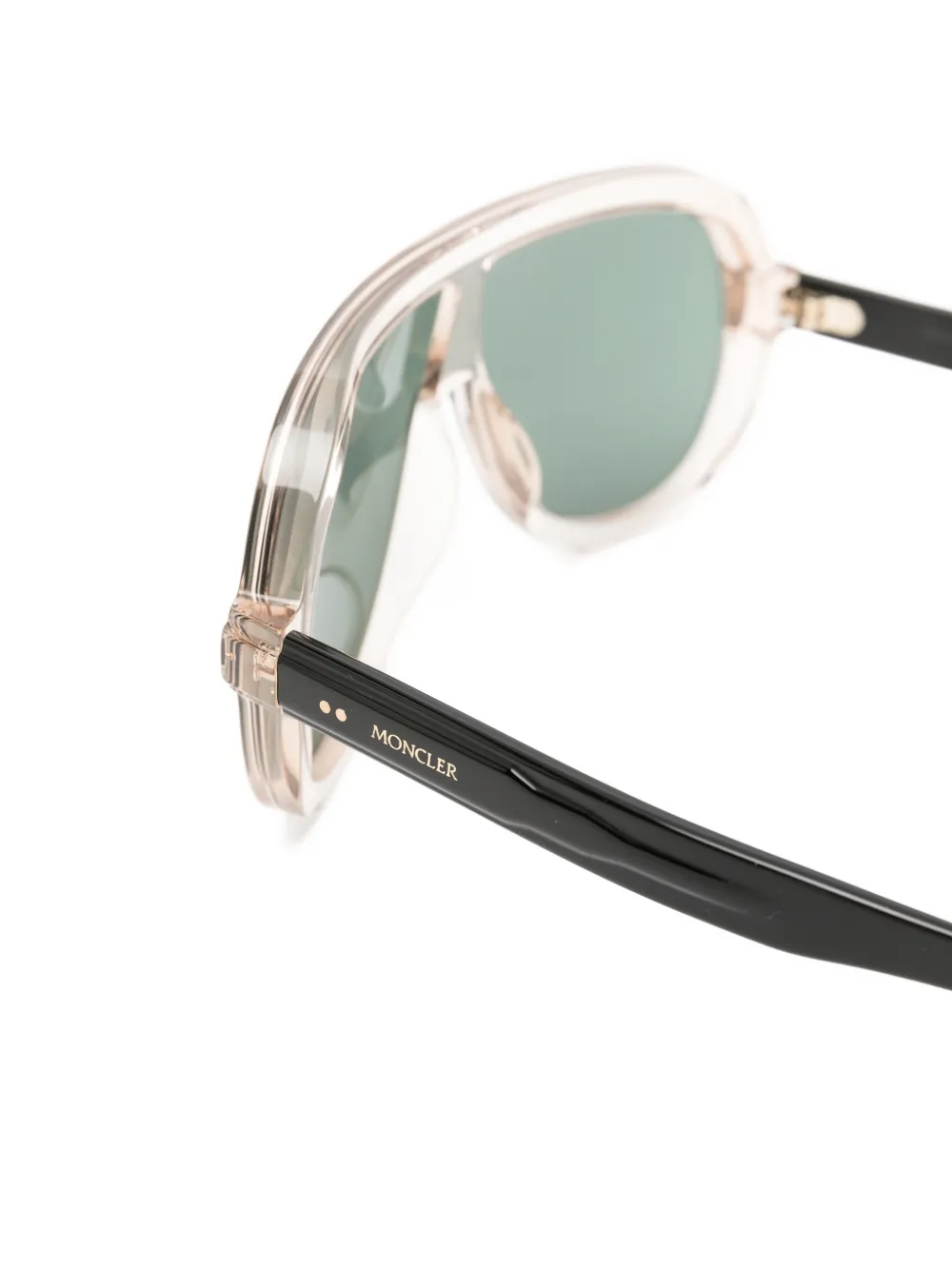 Moncler Eyewear Sunsette zonnebril met doorzichtig geometrisch montuur Beige
