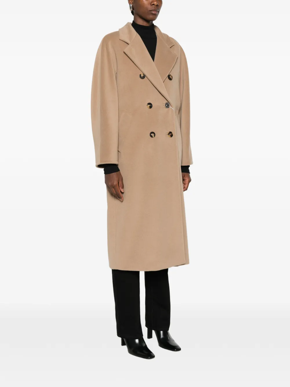 Max Mara Jas met dubbele rij knopen Bruin