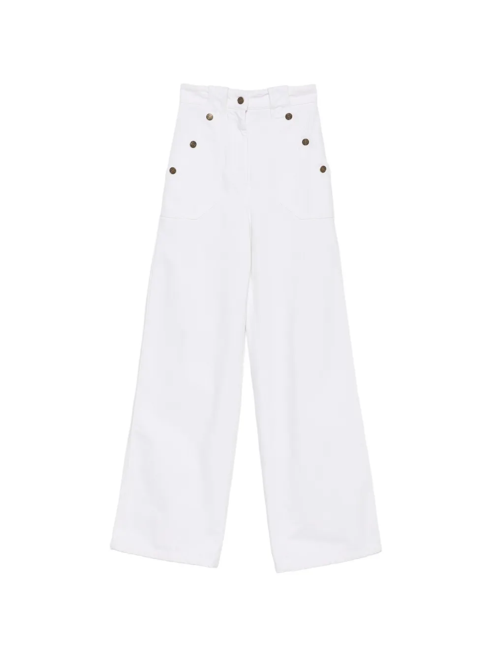 Max Mara button-detail wide-leg trousers - White