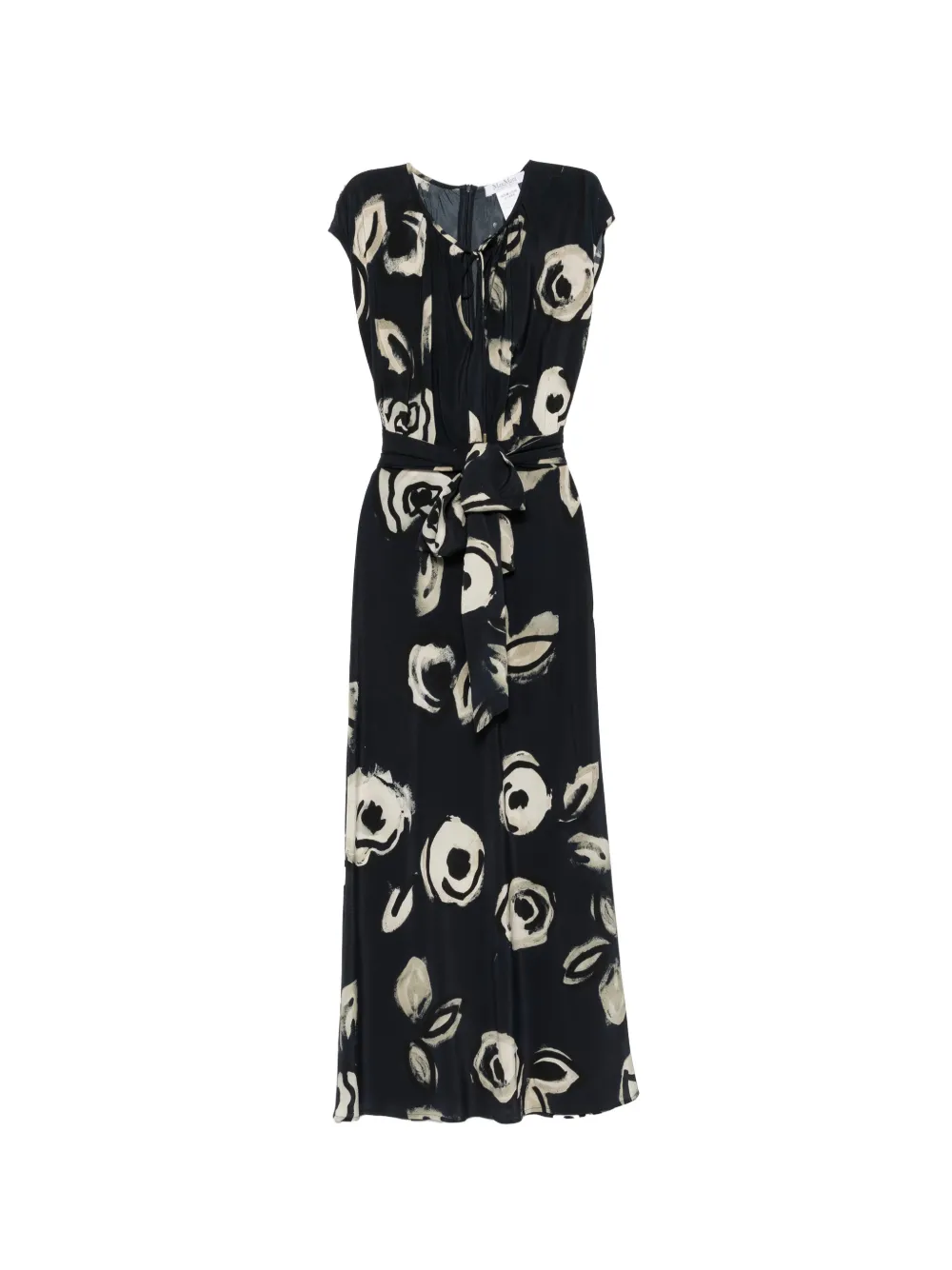 Max Mara floral-print tie-waist dress - Blue