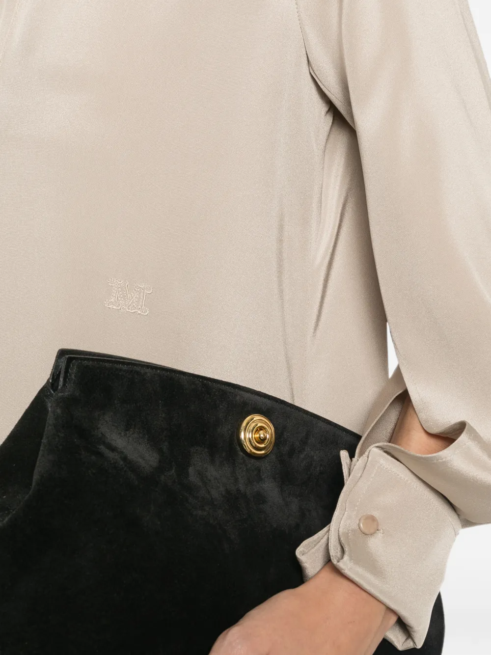 Max Mara Gambero zijden midi-jurk Beige