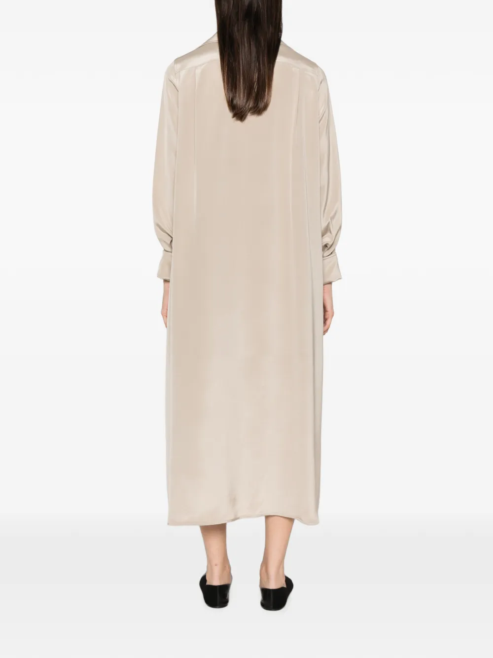 Max Mara Gambero zijden midi-jurk Beige