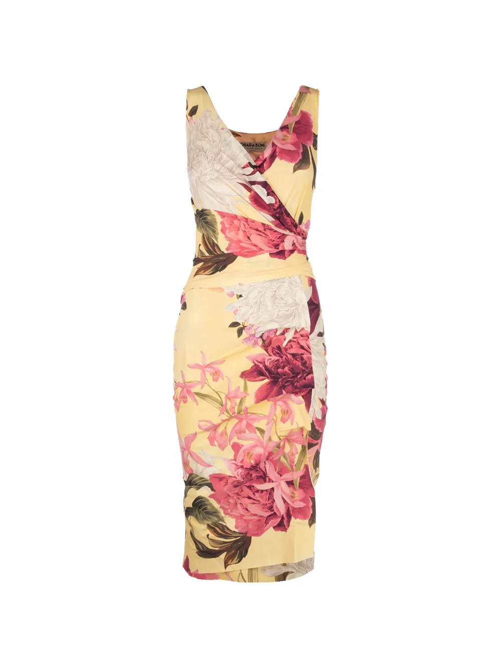 CHIARA BONI La Petite Robe Isoshi floral sleeveless midi dress - Giallo