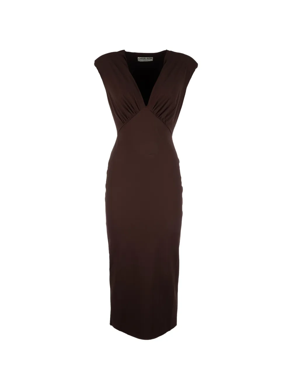 CHIARA BONI La Petite Robe Maki v-neck midi dress - Marrone