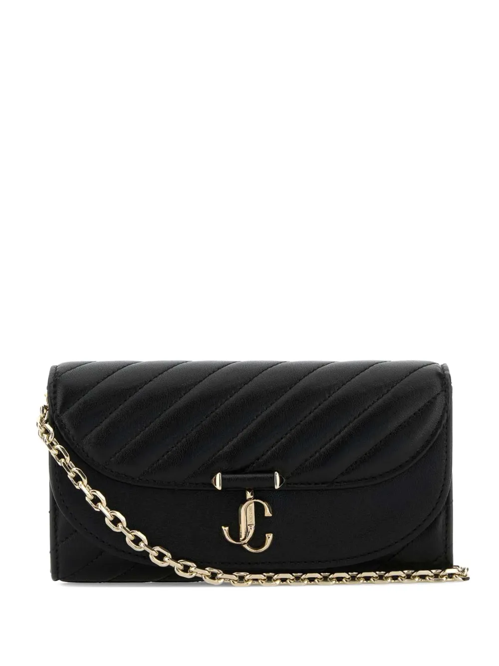 Jimmy Choo Avenue Curve quilted clutch bag - Nero