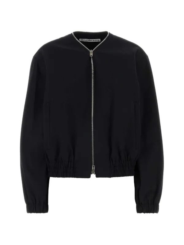 Alexander Wang Zipper Coaches Jacket in Black