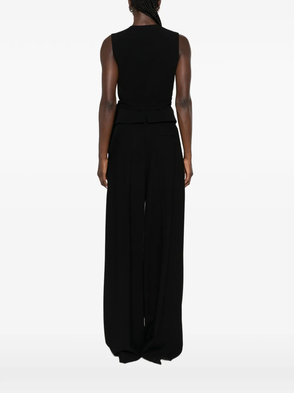 Max Mara Mouwloos wikkelgilet Zwart