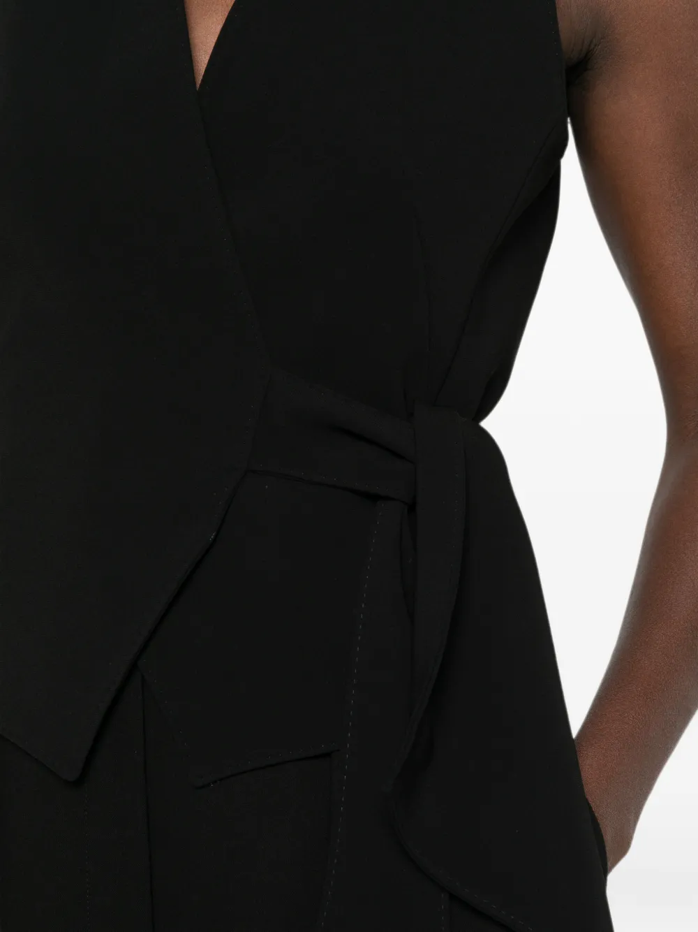Max Mara Mouwloos wikkelgilet Zwart