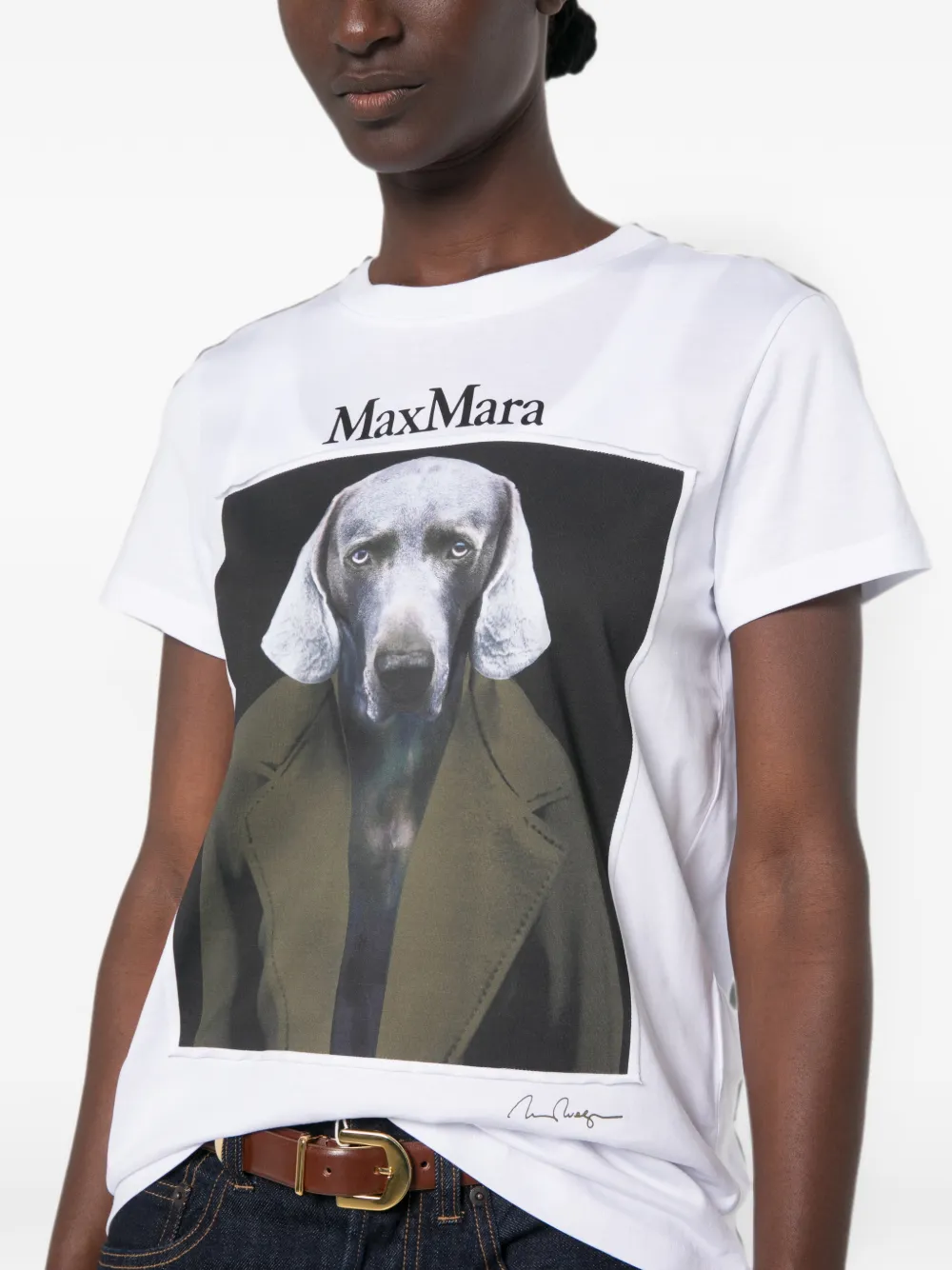 Max Mara Calca T-shirt met grafische print Wit