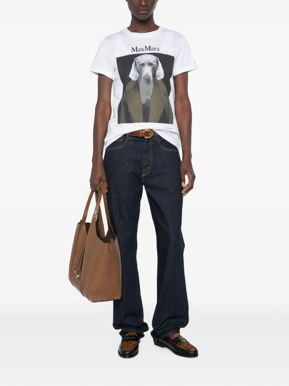 Max Mara Calca T-shirt met grafische print Wit