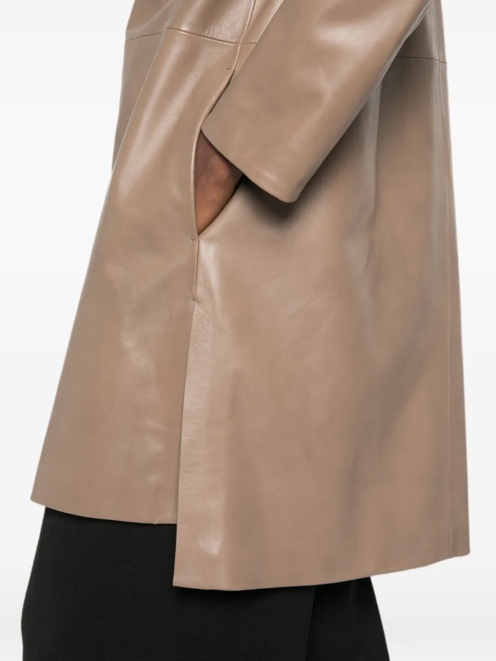 Max Mara Leren jas Beige