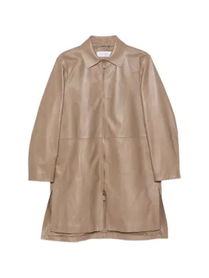 マロン【不良あり】THE TOE Tiergarten Coat Nappa leather two-piece