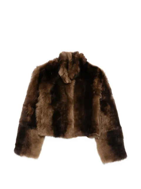 Nour Hammour cropped shearling jacket