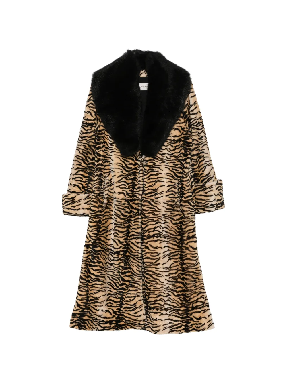 Nour Hammour Nina tiger-print shearling coat - Toni neutri