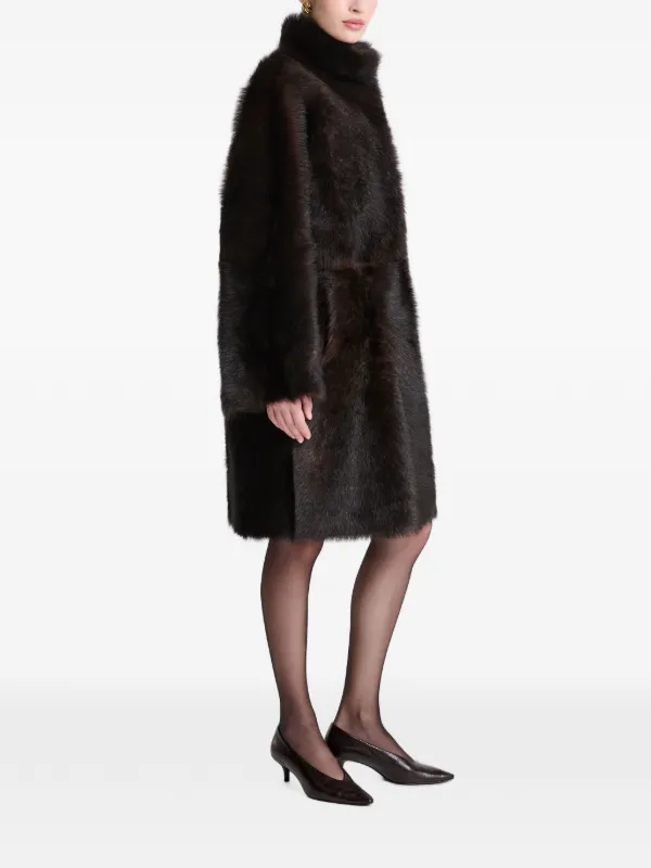Nour Hammour Blaise Shearling Coat | Brown | FARFETCH