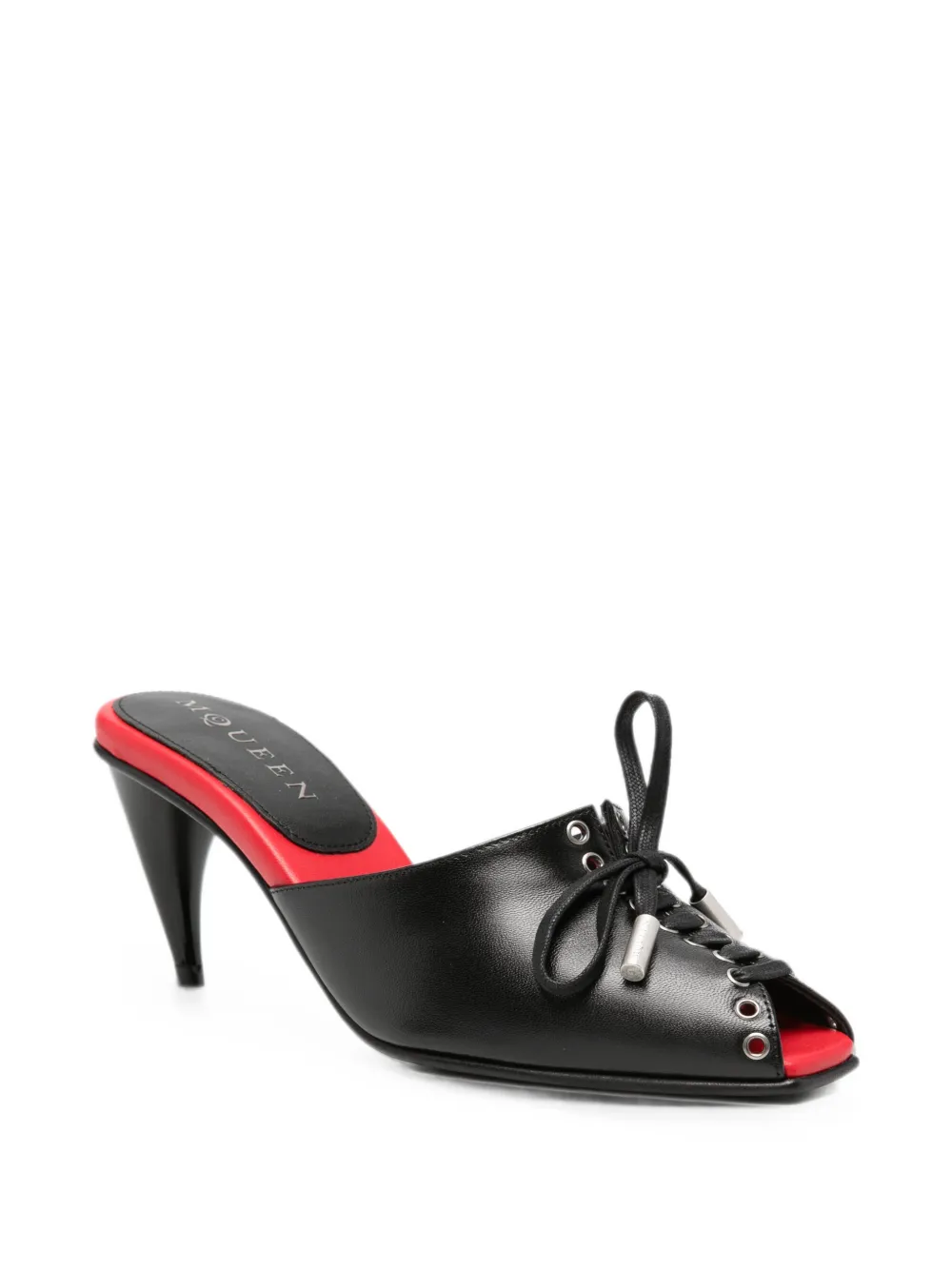 Alexander McQueen lace-up open-toe sandals Zwart