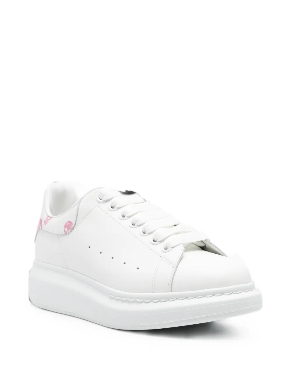 Alexander McQueen skull-print platform sneakers Wit
