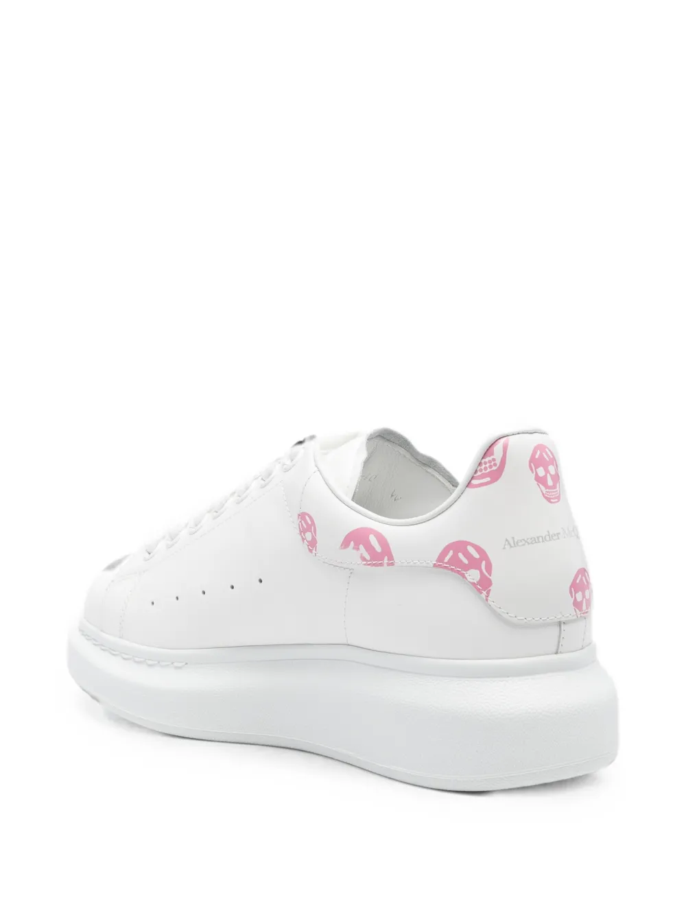 Alexander McQueen skull-print platform sneakers Wit