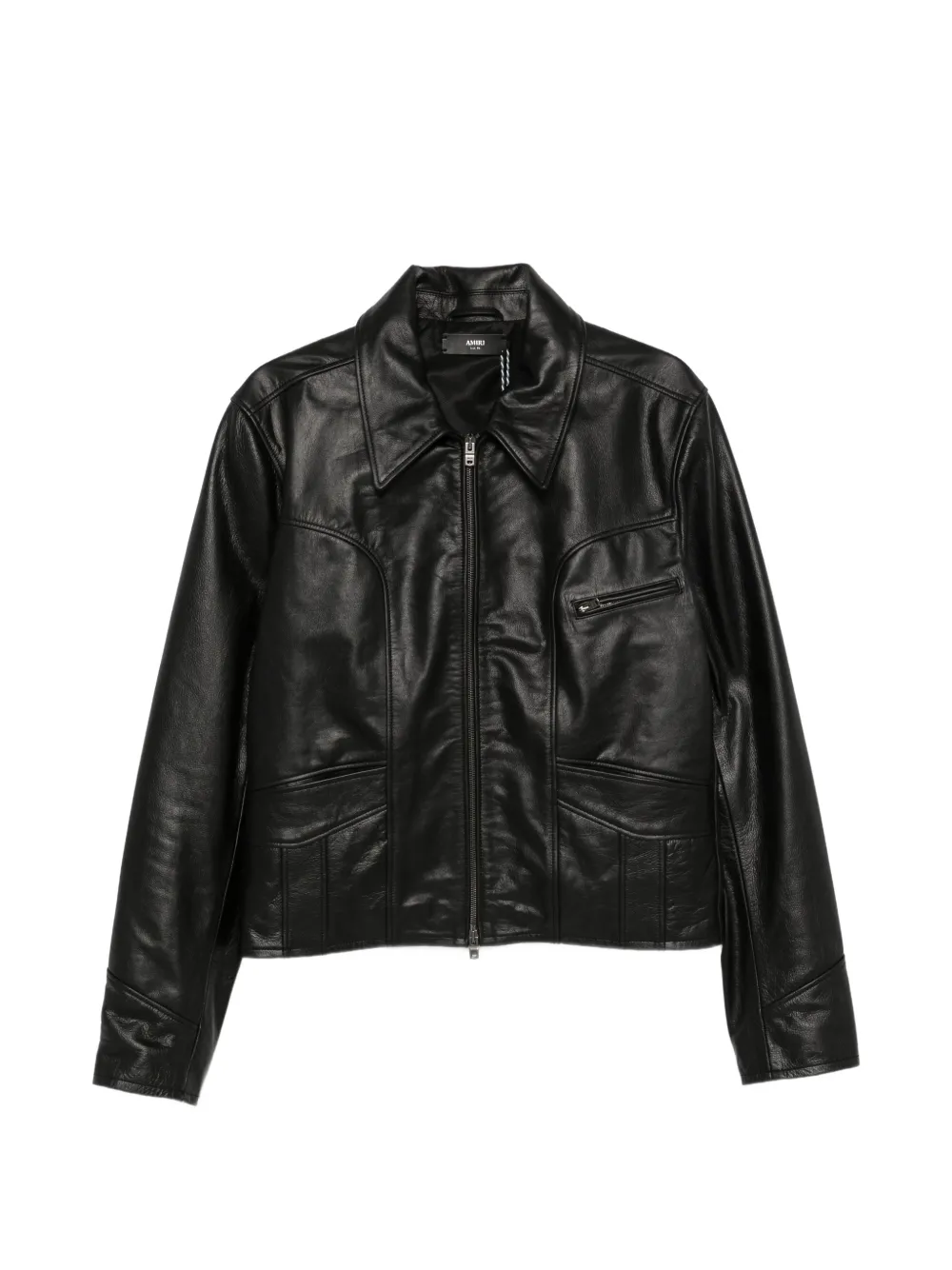 AMIRI hip-pocket leather jacket Zwart
