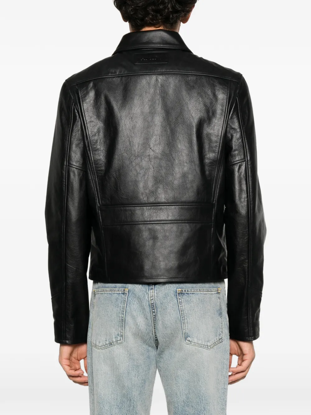 AMIRI hip-pocket leather jacket Zwart
