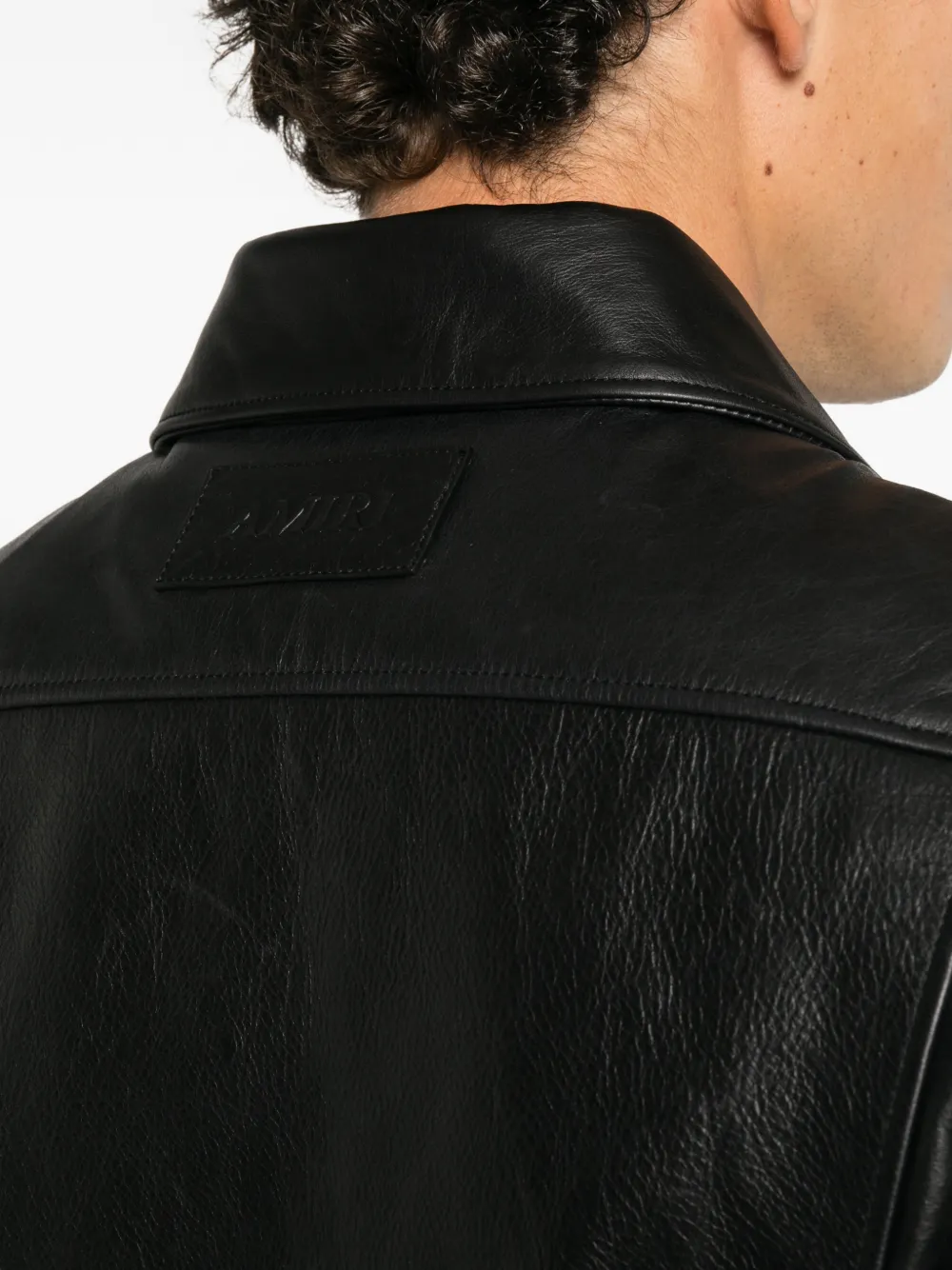 AMIRI hip-pocket leather jacket Zwart