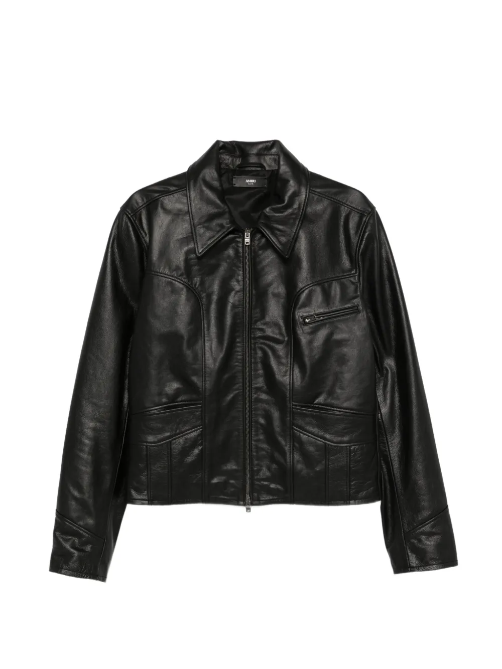 AMIRI hip-pocket leather jacket Zwart