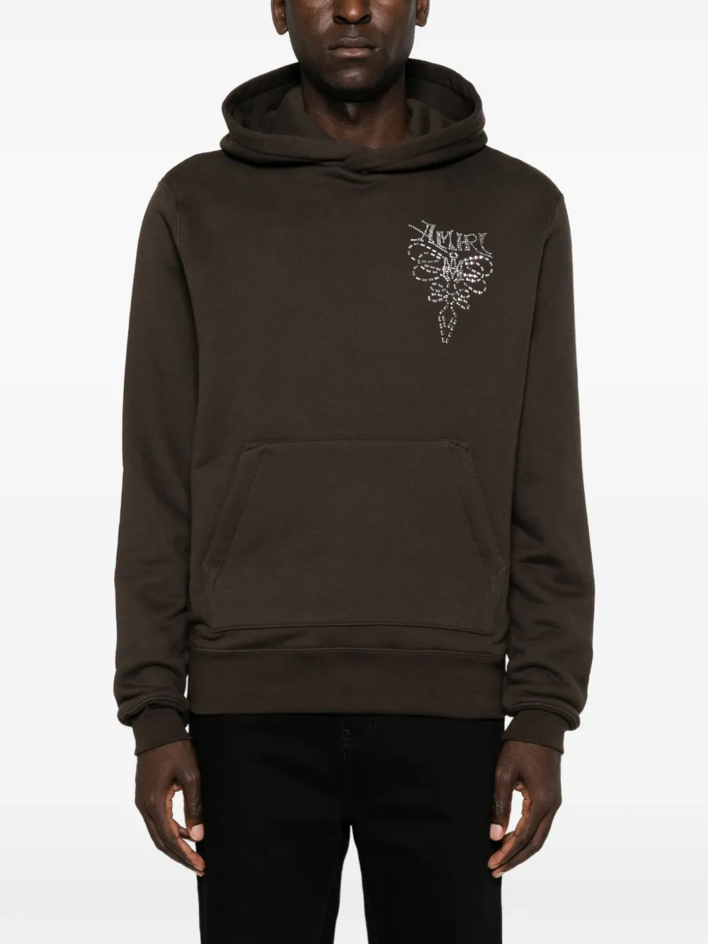 AMIRI Lasso hoodie verfraaid met kristallen Bruin