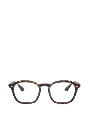 Ray-Ban トータスシェル スクエアメガネフレーム | ブラウン | FARFETCH JP