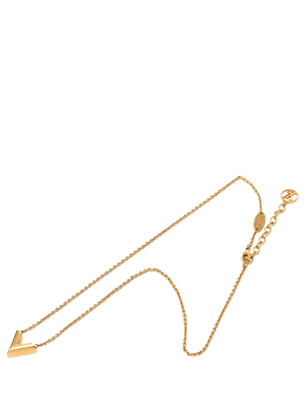 Louis Vuitton Pre-Owned 2021 Gold Plated Essential V Necklace costume necklace - Oro