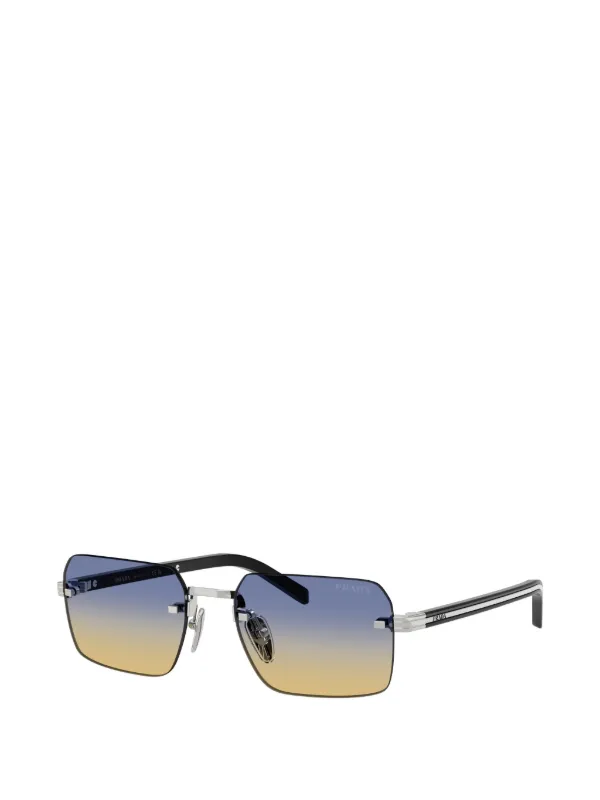 小物 PRADA Rimless Sunglasses Clear Temples Prada Eyewear Rimless Sunglasses | Silver | FARFETCH CA