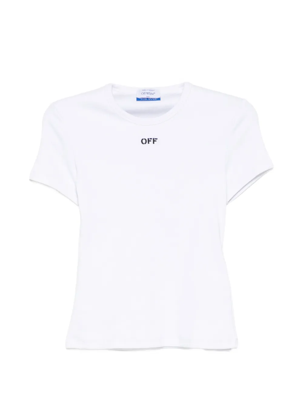 Off-White off stamp ribbed T-shirt - Bianco