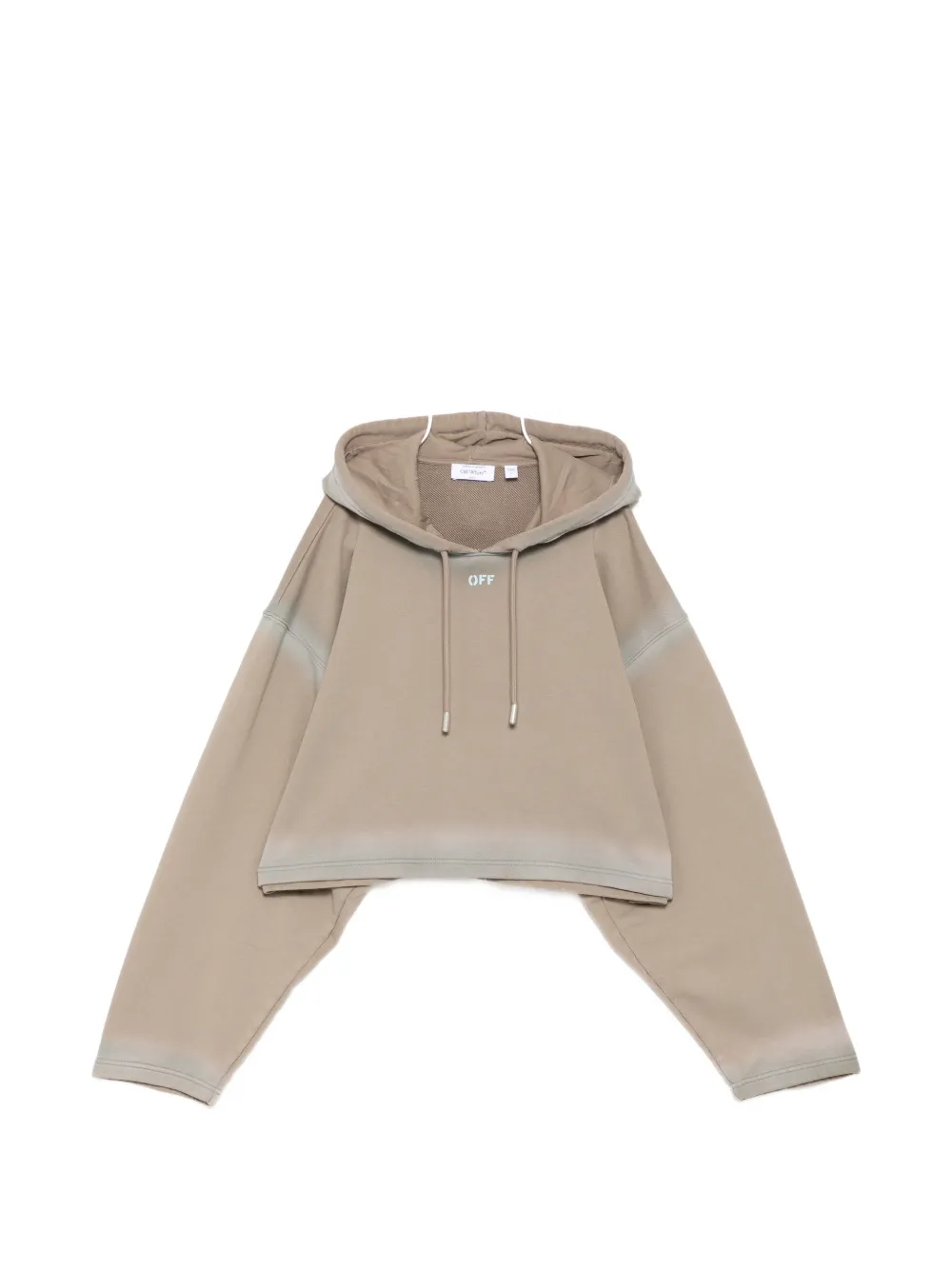 Off-White spray-effect logo stamped hoodie - Toni neutri