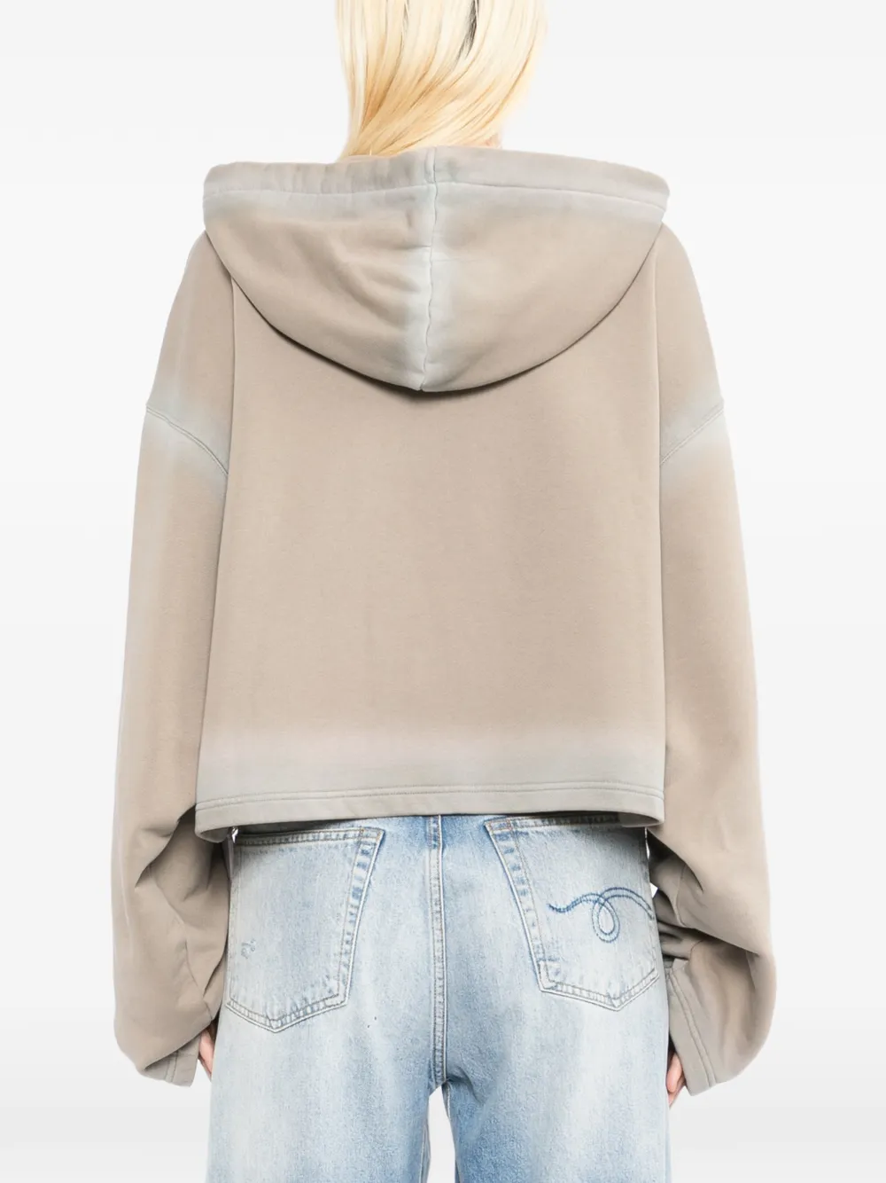 Off-White Hoodie met logo en spray-effect Beige