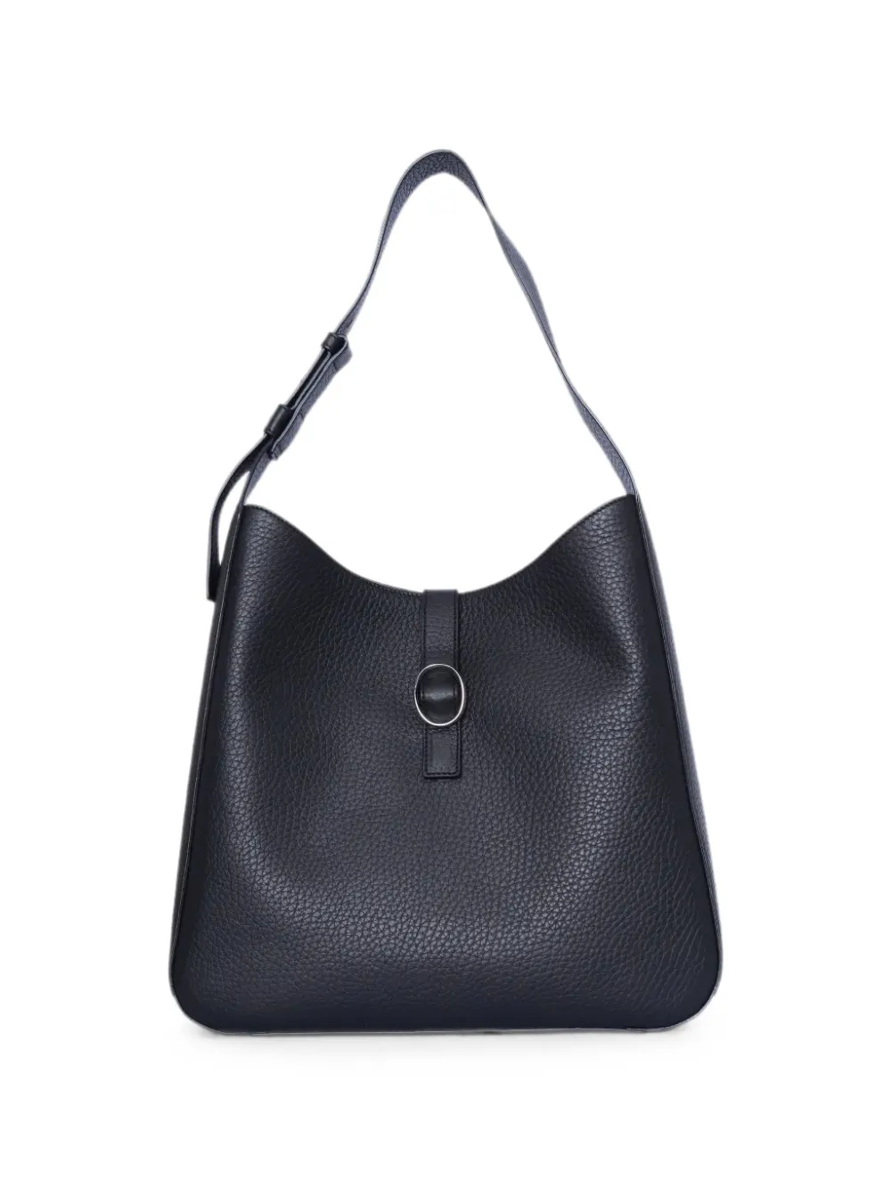 Orciani grainy-leather ring-detail shoulder bag - Nero