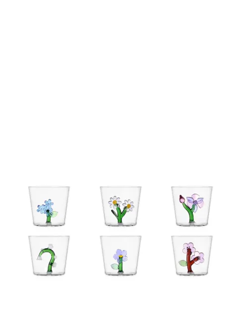 Ichendorf Milano Botanica flower-embellishment tumbler (set of six)