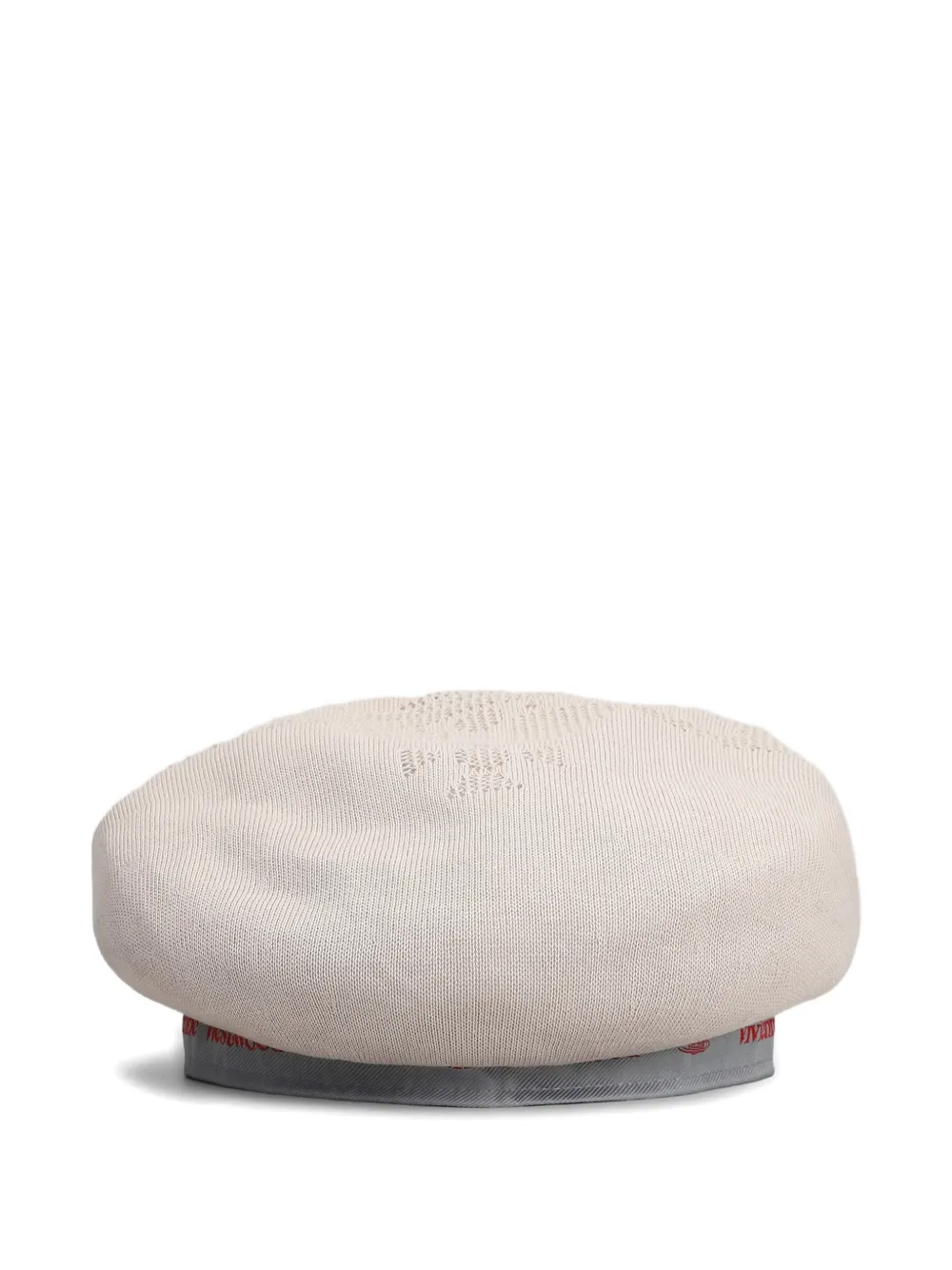 Vivienne Westwood Orb-perforated knitted beret - Nude