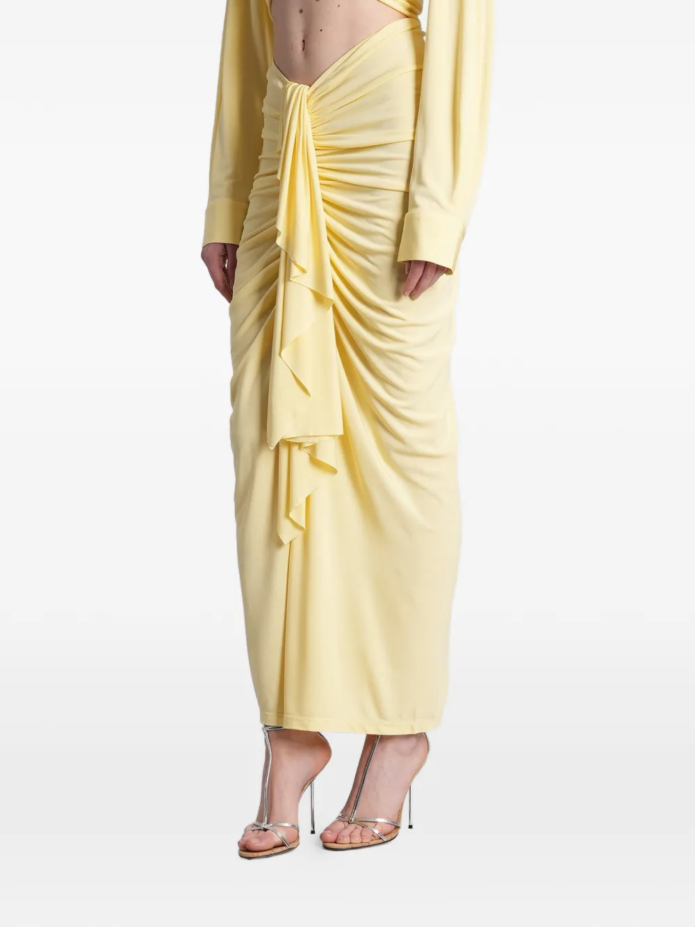 Christopher Esber Maxi-rok met ruches Geel