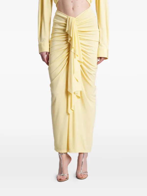 Christopher Esber Ruffled-detailing Maxi Skirt in Yellow