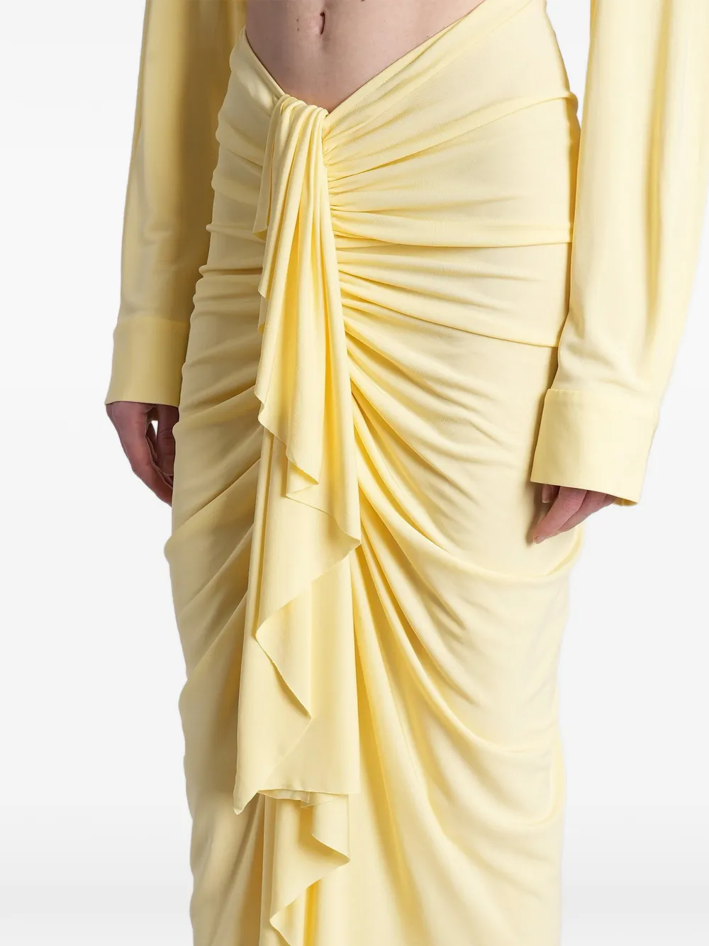 Christopher Esber Maxi-rok met ruches Geel