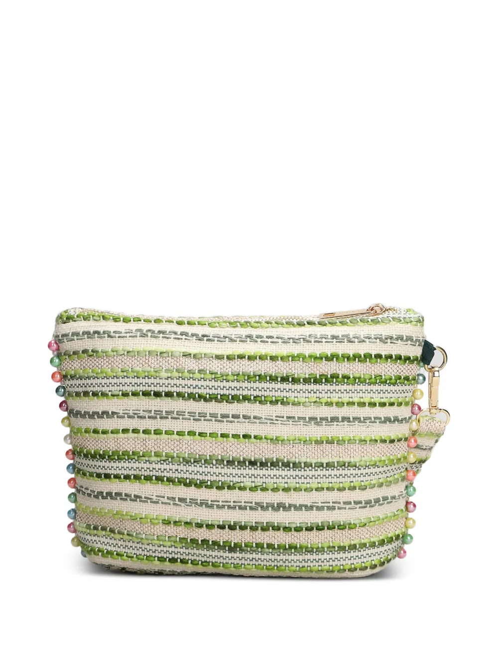 Marc Ellis Cassy gestreepte clutch verfraaid met kralen Beige