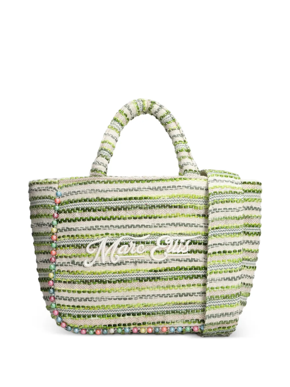 Marc Ellis Buby bead-embellished striped medium tote bag